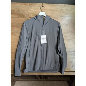 Battle Ultra Track Jacket Mens Small Gray Athletic Fit Hooded Zip-Up 51AP500006